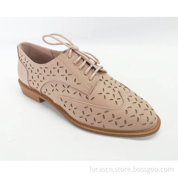 Women's Perforated Lace-up Shoes Brogue Wingtip
